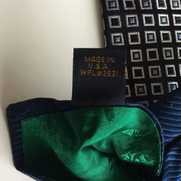 Tommy Hilfiger Black, Gray & Blue Silk Tie - Picture 5 of 5